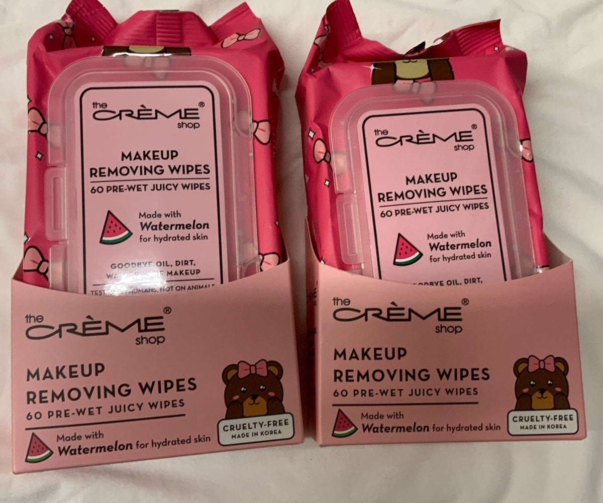 Watermelon Makeup Removing Wipes 60 Pre-Wet Towelettes - 2 Packs, Total 120
