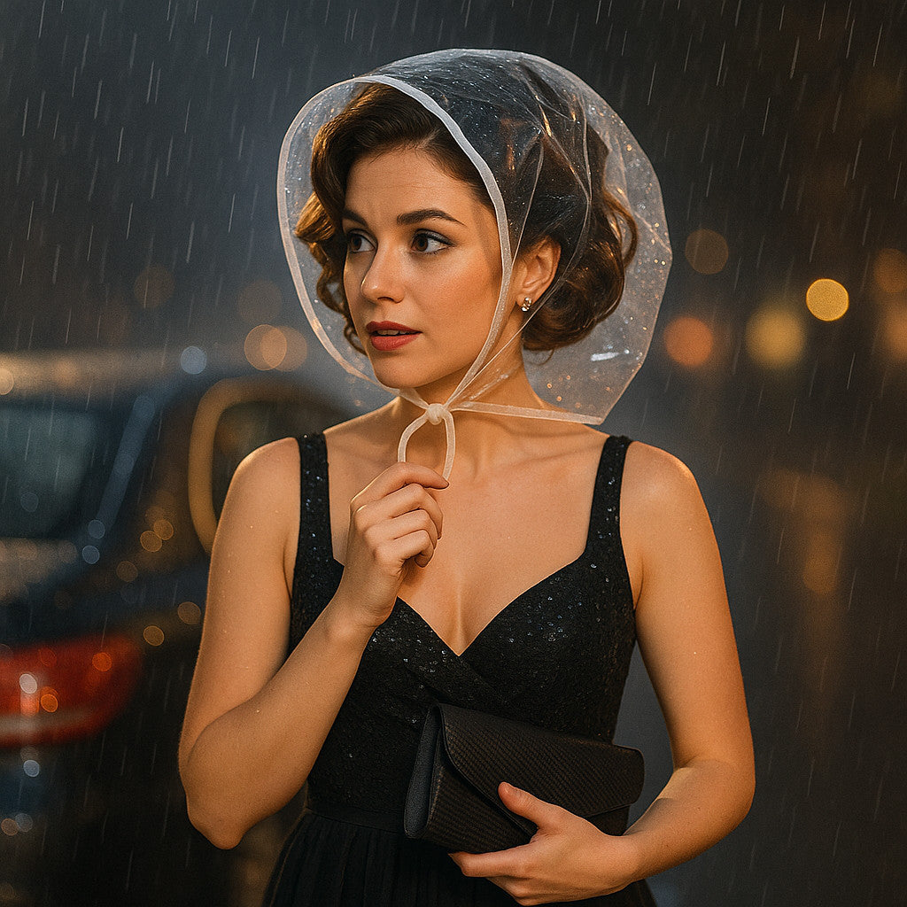 2 Pack Clear Rain Bonnet Waterproof Plastic Hat with Visor Reusable