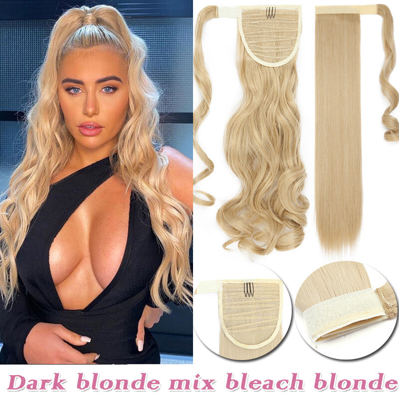 Clip-In Thick Hair Ponytail Extension - Real Human Hair, Various Lengths & Colors