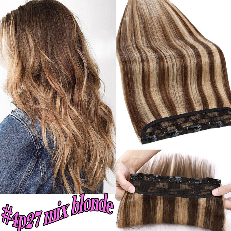 Clip-In Human Hair Extensions Thick & Full Head - Straight or Wavy