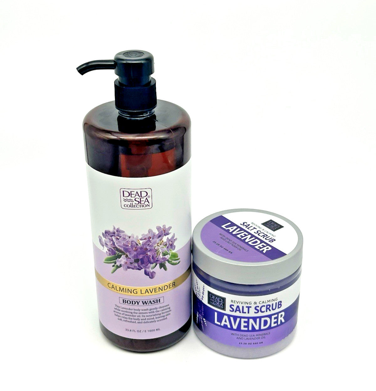 Dead Sea Collection Lavender Mineral Body Wash (33.8 oz) &Salt Scrub