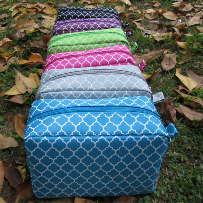 Turquoise Microfiber Cosmetic Tote Makeup Bag Travel Organizer