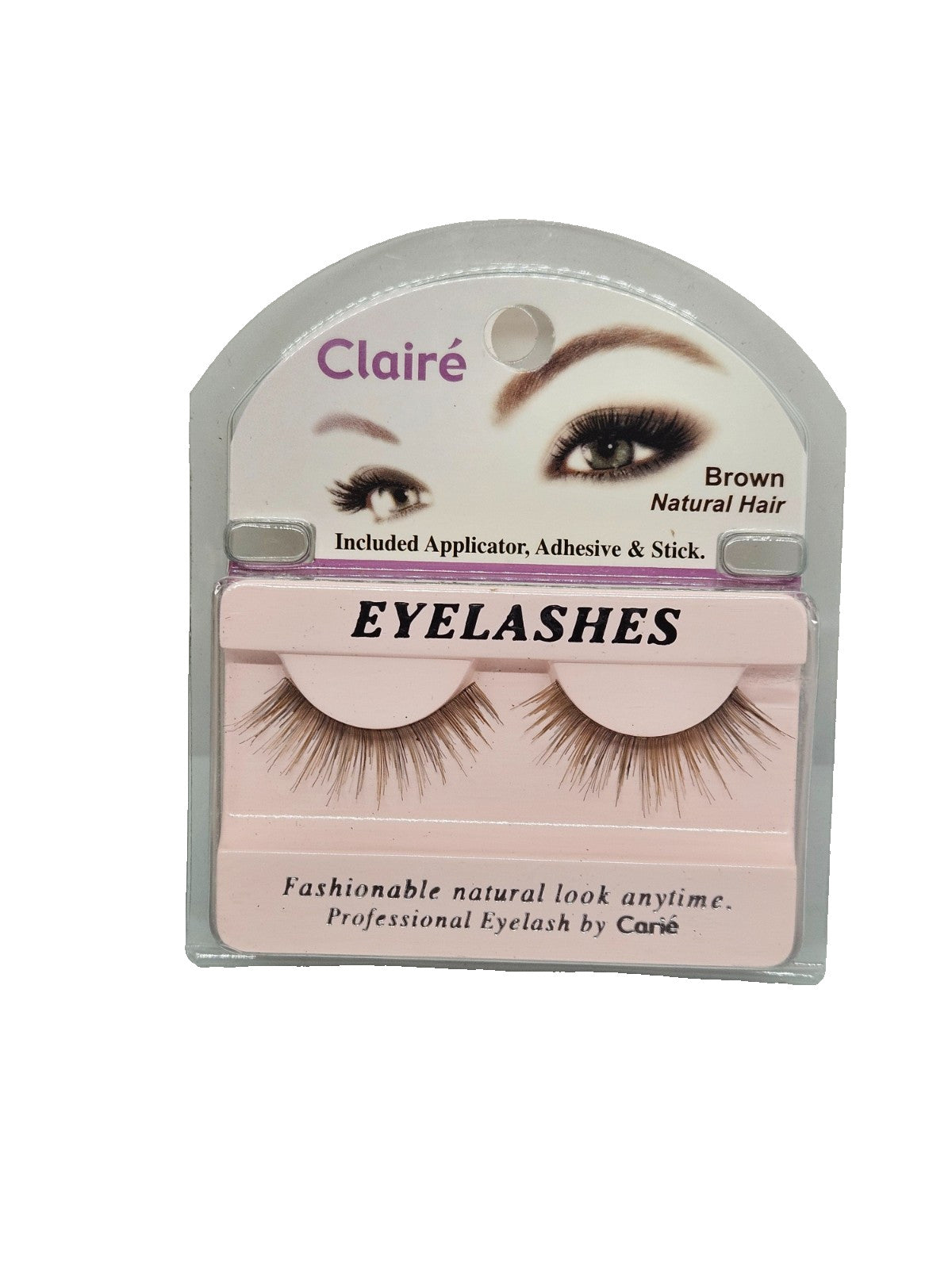 False Eyelash Set with Adhesive & Applicator - Brown