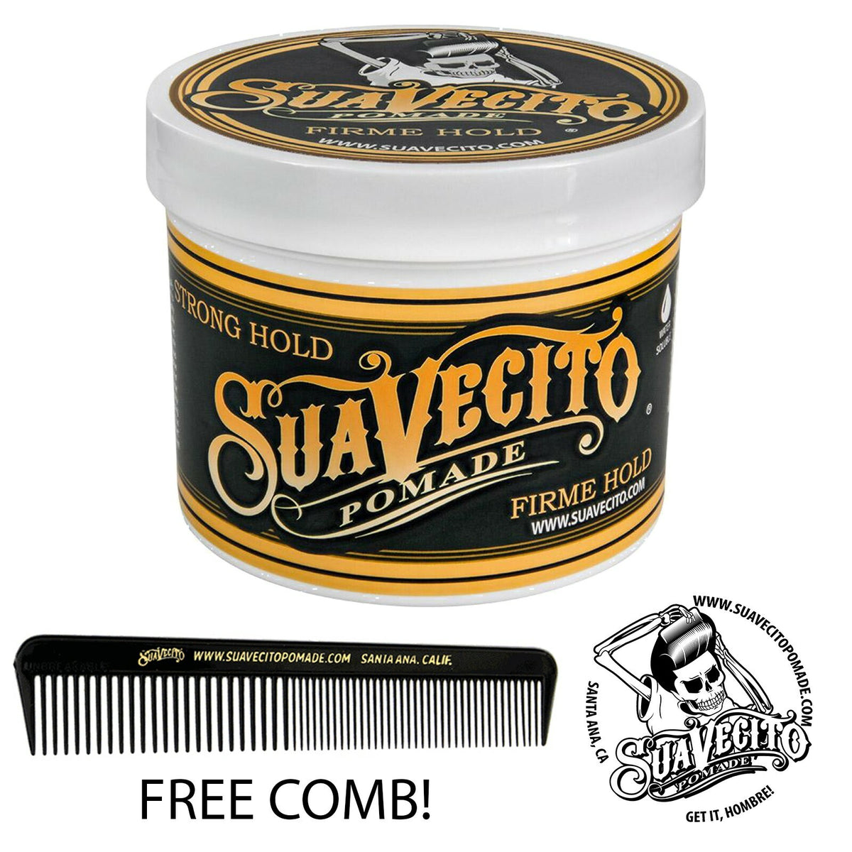 Suavecito Firme Strong Hold Hair Pomade 32 oz. Jumbo Tub - Water Washable, Professional-Quality