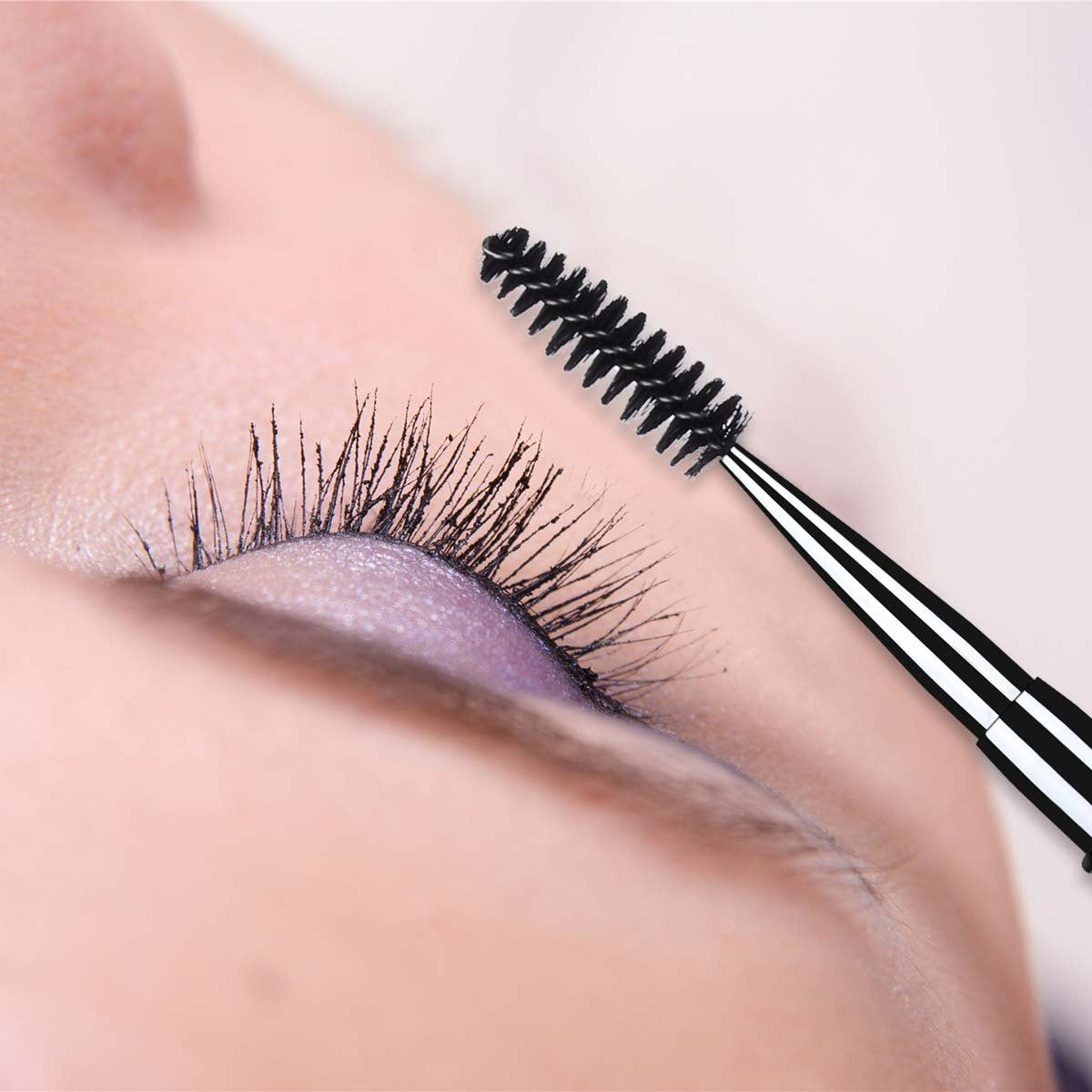 Reusable Eyelash & Brow Brush Set with Cap - Soft Spoolies for Mascara & Styling