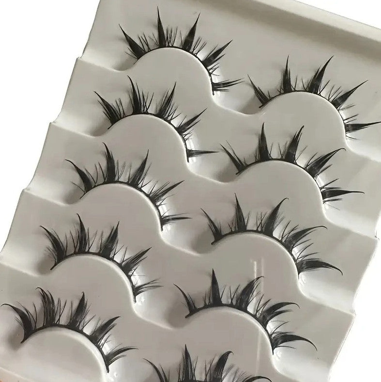 Anime False Eyelashes D Curl 5 Pairs Dramatic Reusable Makeup Lashes
