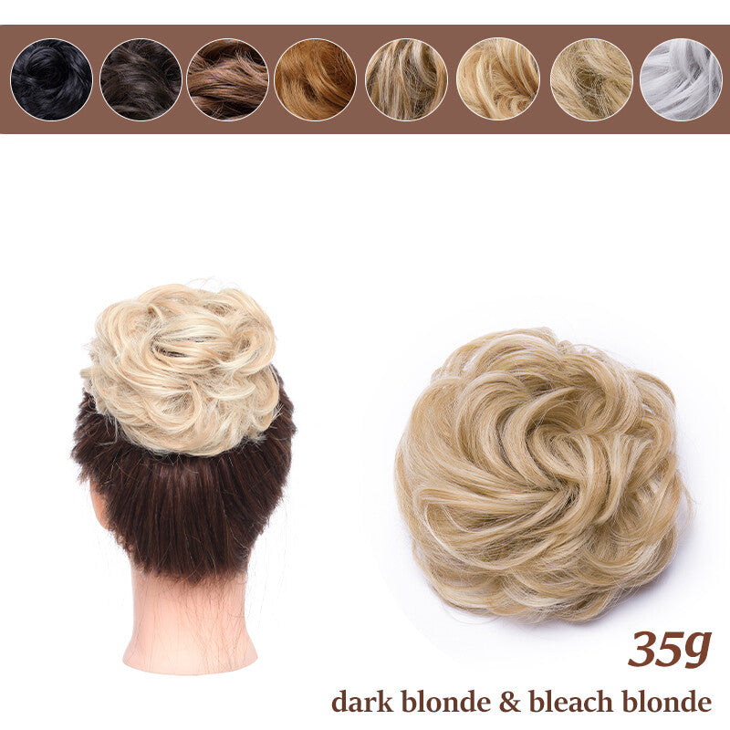 Thick Curly Messy Bun Hair Piece - Synthetic Hair Extensions for Updo & Volume