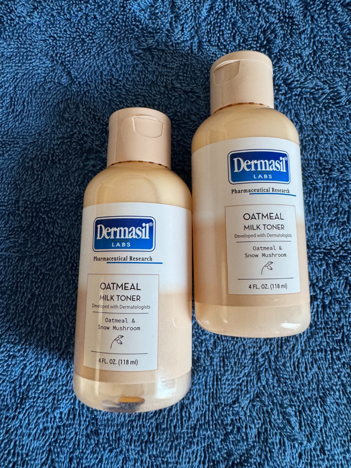 Hydrating Oatmeal & Snow Mushroom Toner - Set of 2, 4 fl oz Each, Gentle Skincare