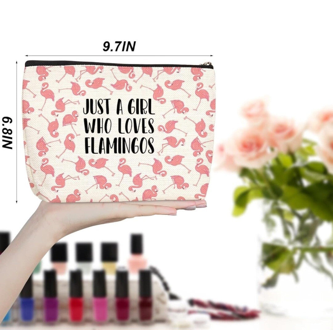 Dark Pink Flamingo Makeup Bag – Cosmetic Travel Pouch for Flamingo Lovers