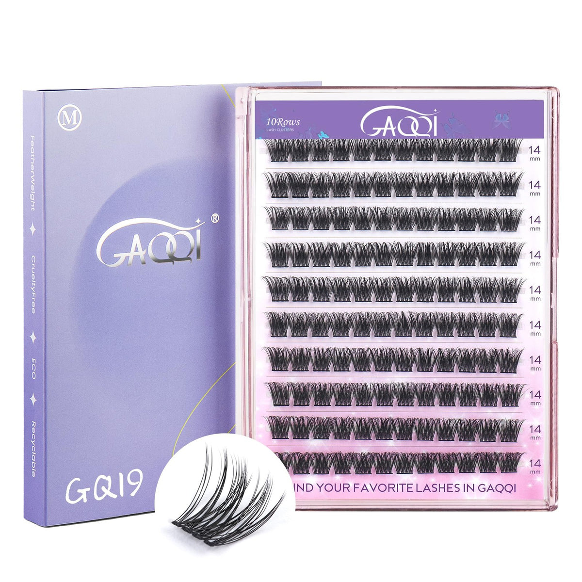 Wispy Eyelash Clusters 14mm Faux Mink Reusable Natural Look False Eyelashes