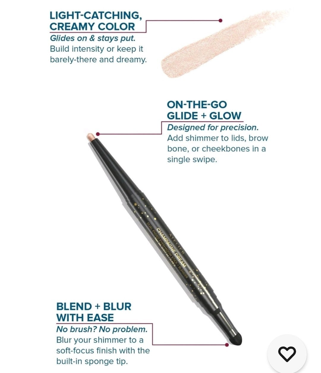 Dual-Ended Eyeshadow Stick in Champagne Dream - 2 Pack, 0.24g