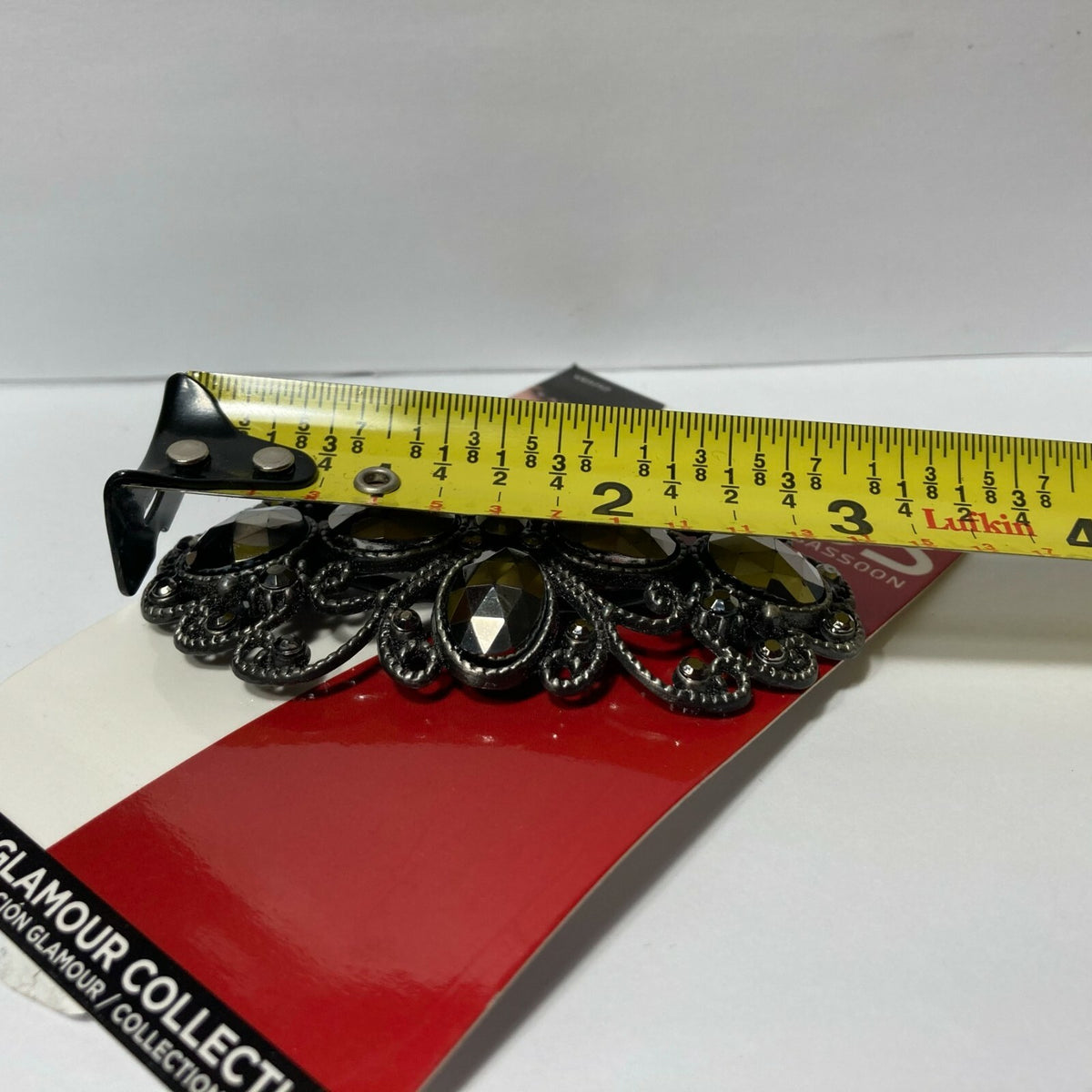 Vidal Sassoon Glamour Collection Hair Clip Gun Metal Grey Bling 3 Inch