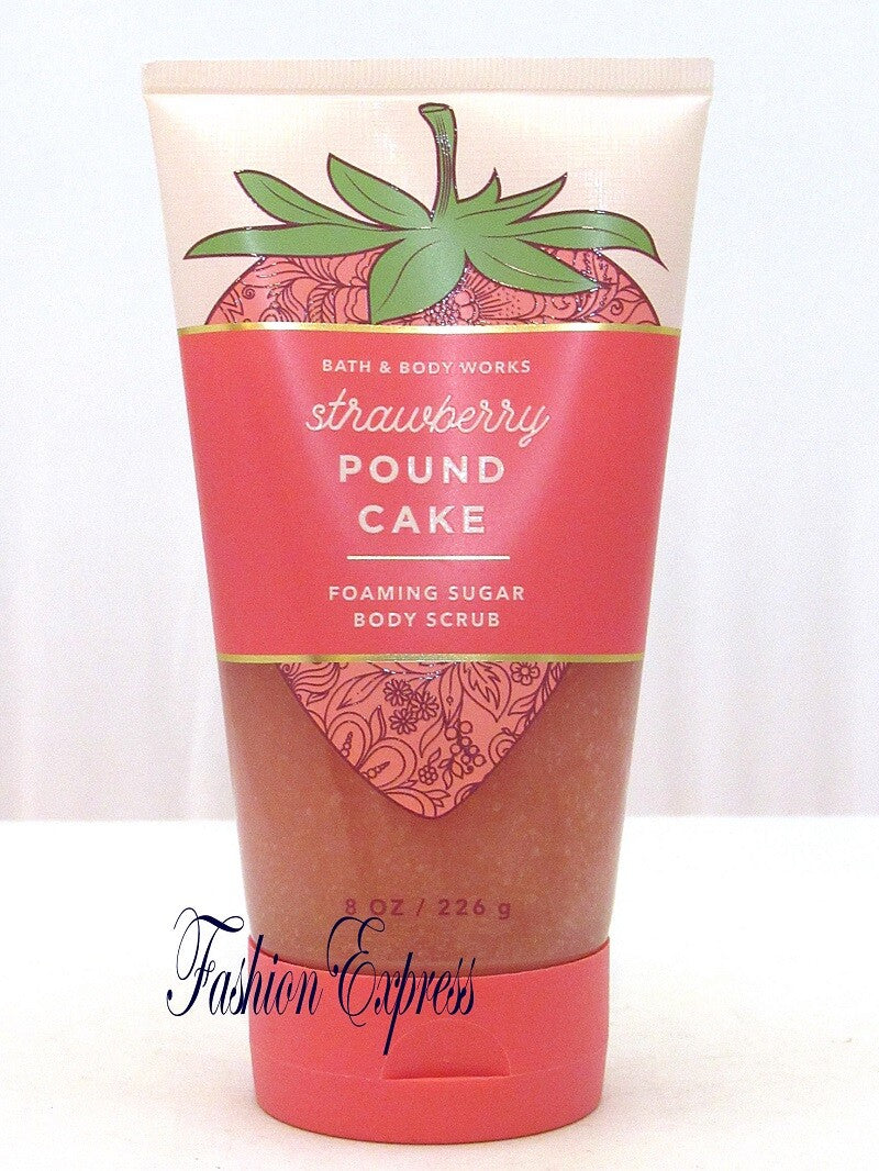 BATH & BODY WORKS STRAWBERRY POUND CAKE FOAMING SUGAR SCRUB 8 OZ