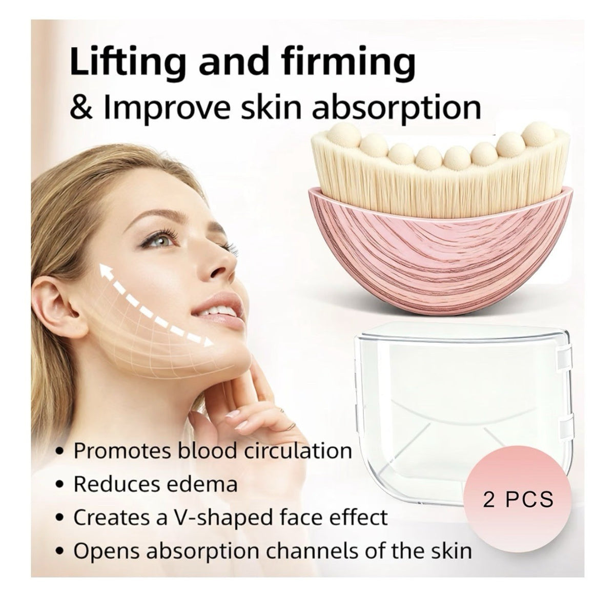 Lymphatic Drainage Face Massager Brush for Contouring & Sculpting