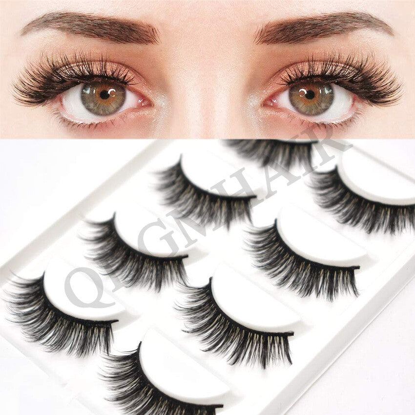 3D Mink False Eyelashes Long Thick Wispy Fluffy Strip Lashes 5 Pairs