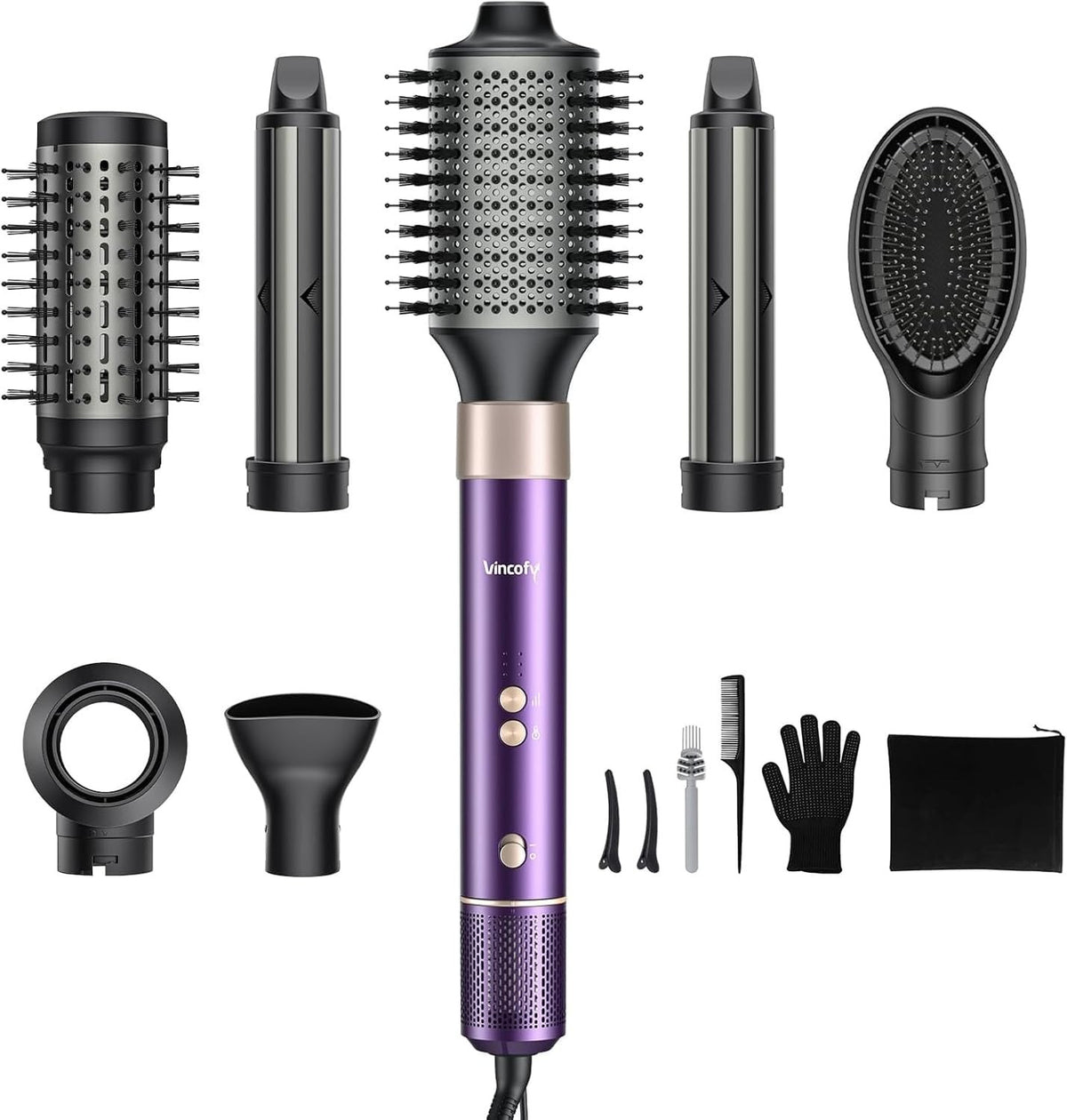 7-in-1 Hair Dryer Brush Set - Auto Curling, Straightening & Volumizing
