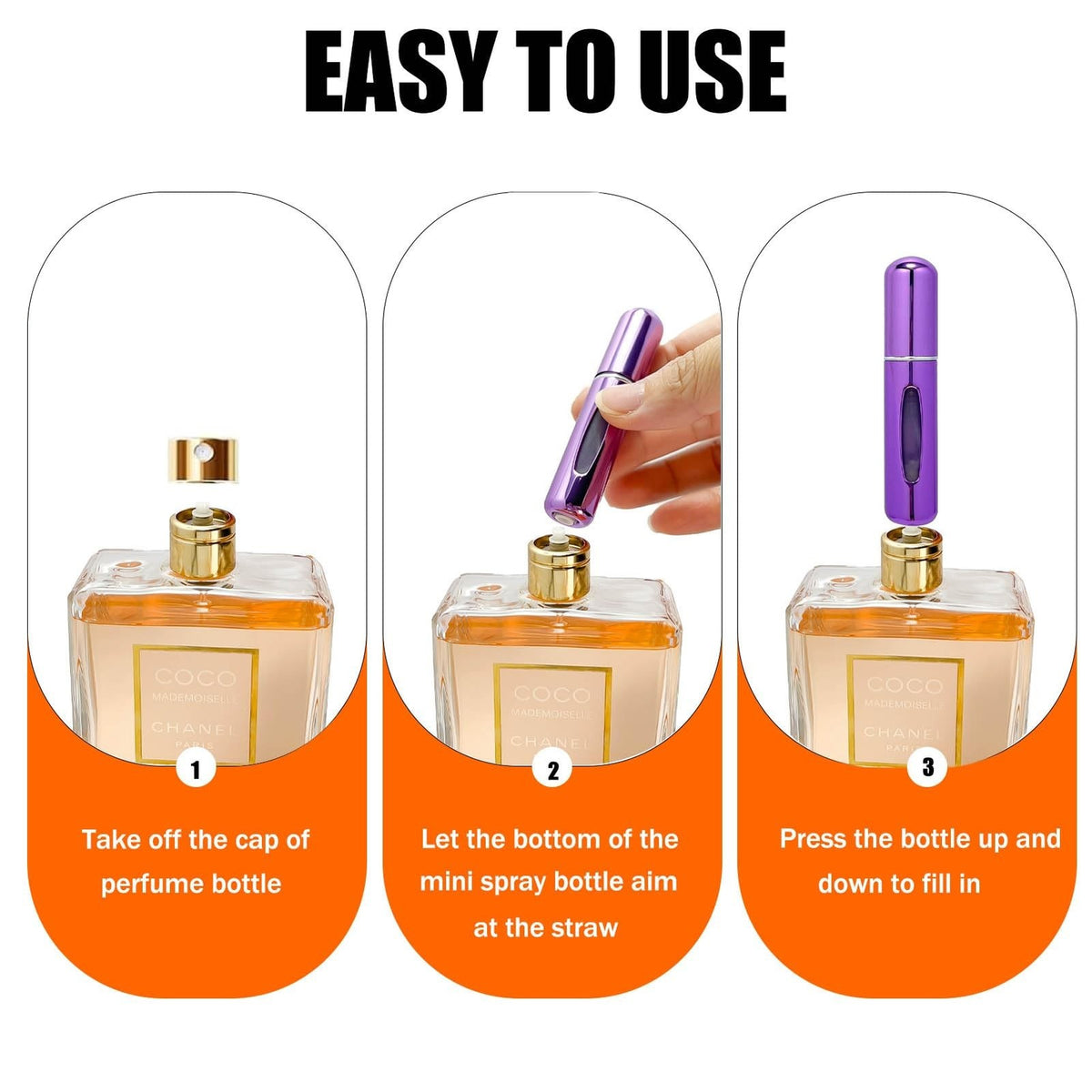 Refillable Travel Perfume Atomizer Set - 10PCS 5ml Mini Spray Bottles