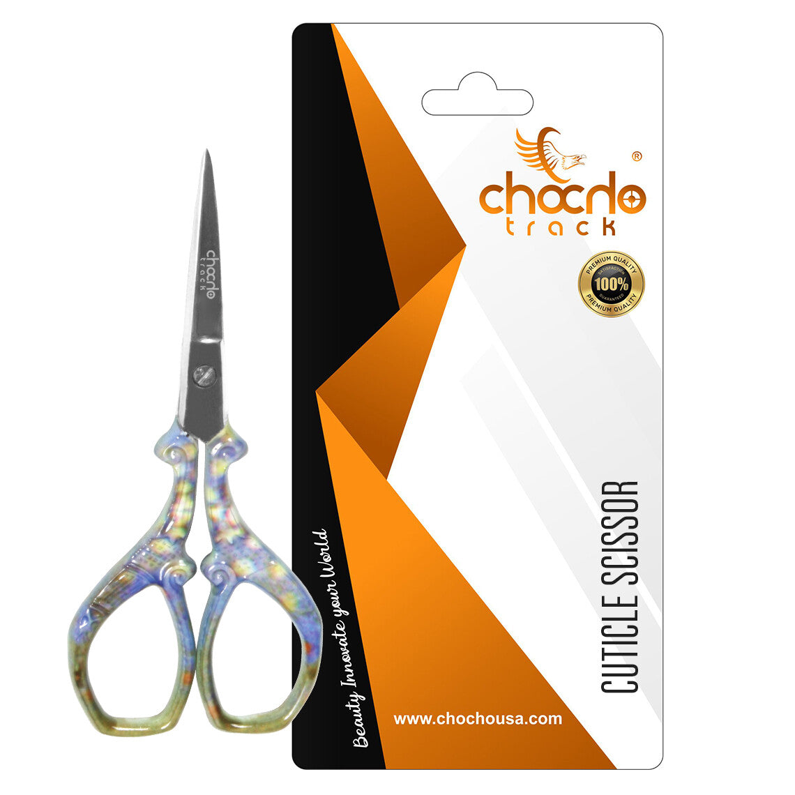Professional Nail Clipper & Cuticle Scissors Set - Stainless Steel, Sharp Curved Blades for Nails & Eyebrows