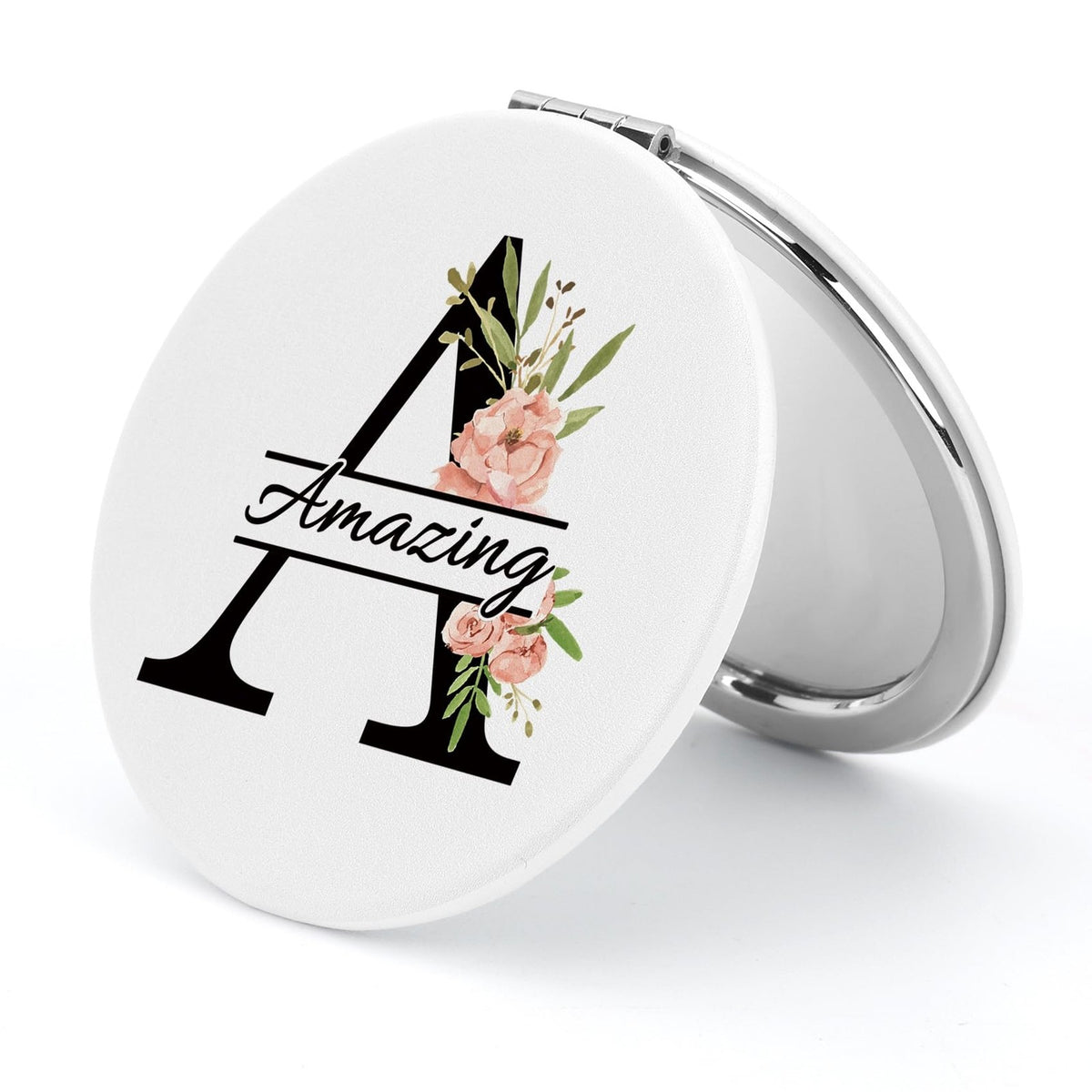 Personalized Initial Compact Mirror for Women - Graduation Gift, Makeup Accessory