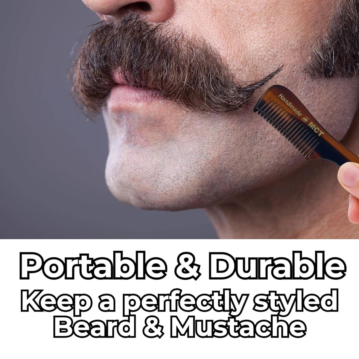 Travel Hair Comb Set for Men and Women - Mustache, Beard, Eyebrow Fine Tooth Grooming Kit