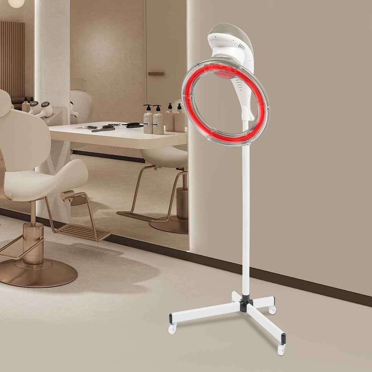 High-Power Infrared Stand-Up Salon Hair Dryer with Color Processor & Perming Function