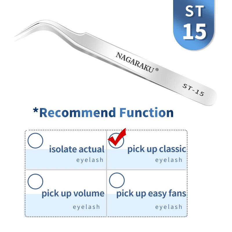 Eyelash Extension Tweezers Stainless Steel 3D Makeup Lash Applicator