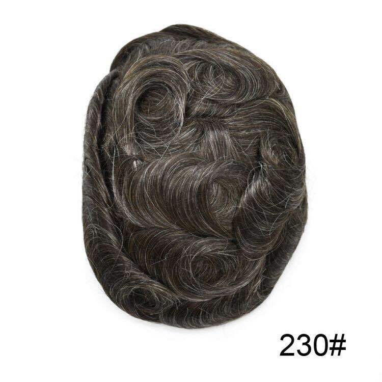 Men's Bleached Lace Front Hair Replacement Toupee - Natural Hairline, Virgin Human Hair
