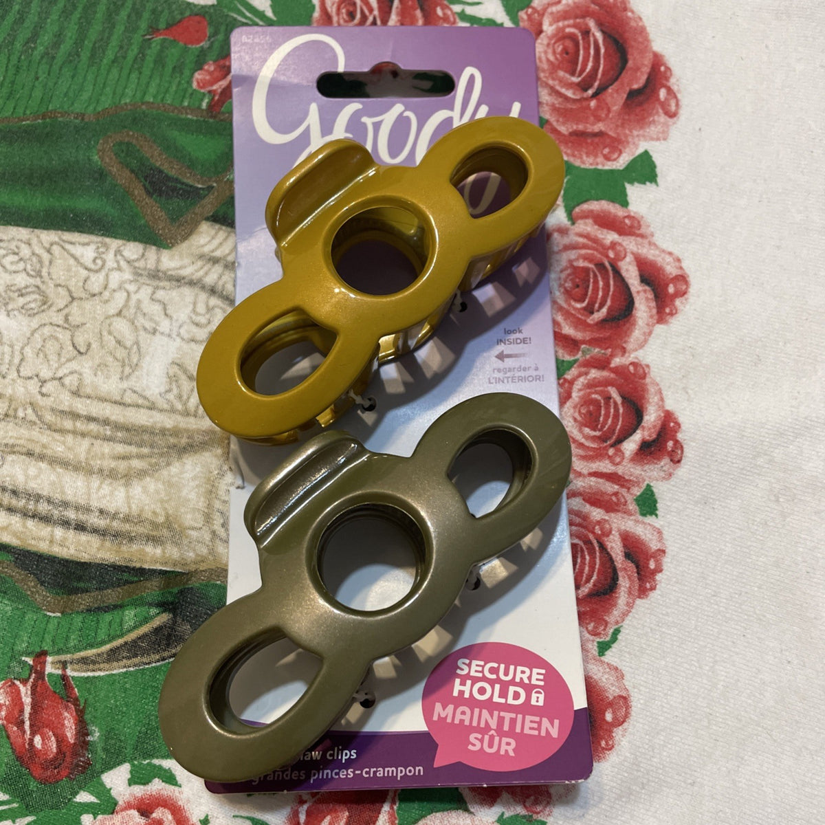Goody Large Claw Clips Hair Jaw Gold Silver Metalic 3.25” See Read 2PK