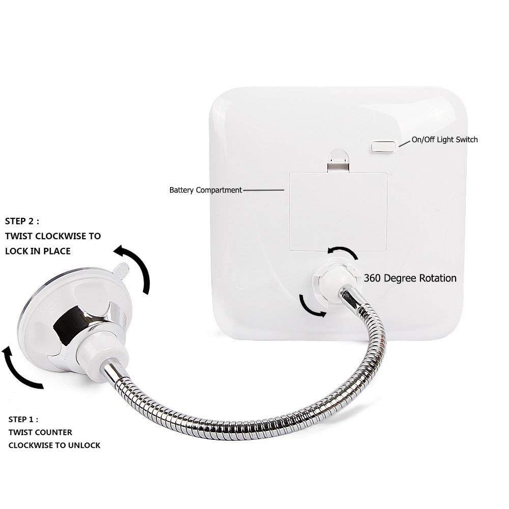 LED Lighted Makeup Mirror with 7X Magnification and Adjustable Gooseneck