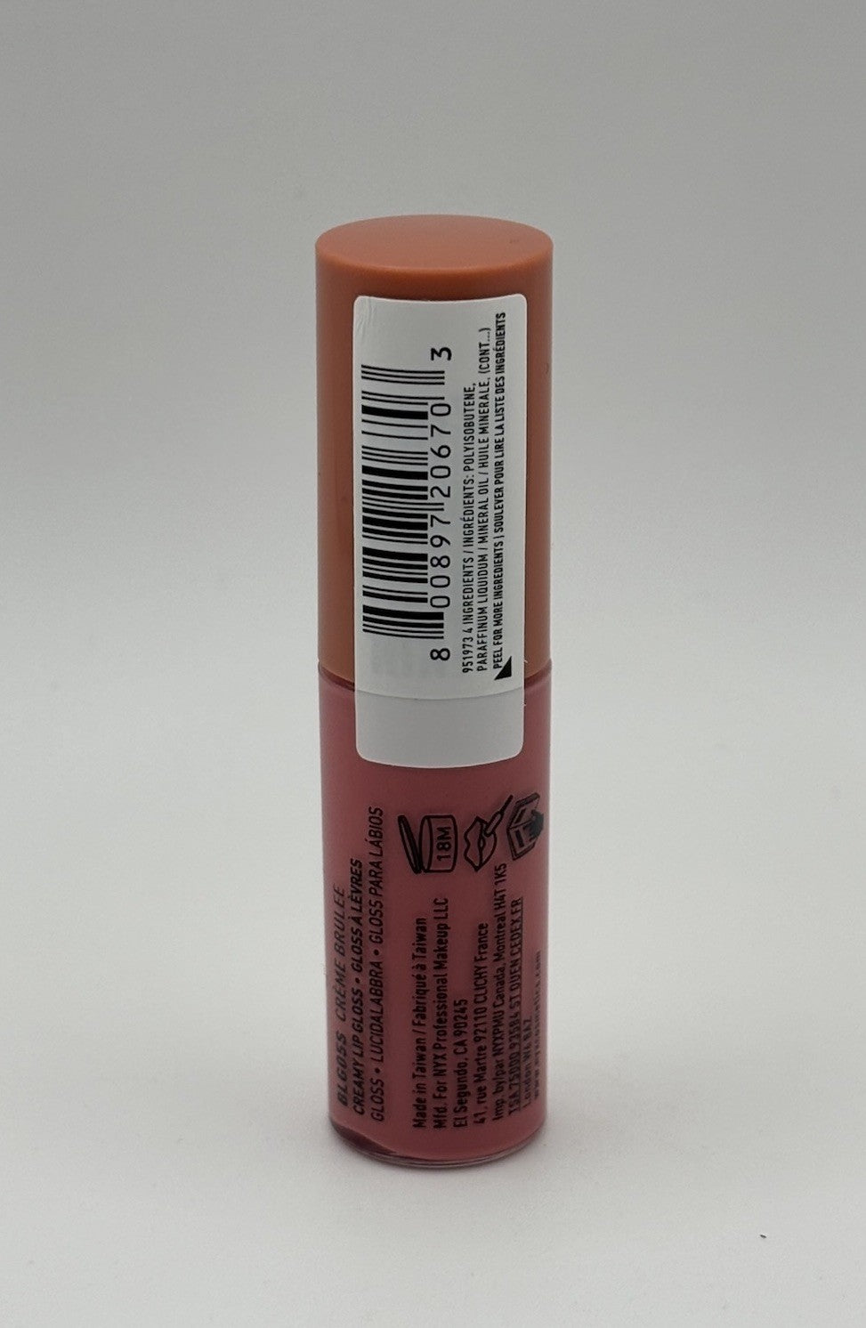 NYX Butter Gloss Creme Brulee Lip Gloss - Natural Travel Mini 4.7ml