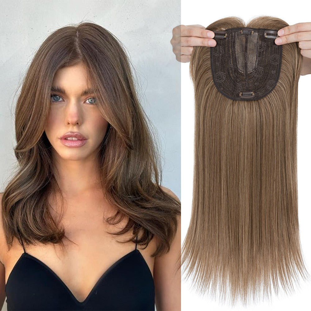 Women’s Clip-In Human Hair Topper with Hand-Tied Base - Water Wavy Style