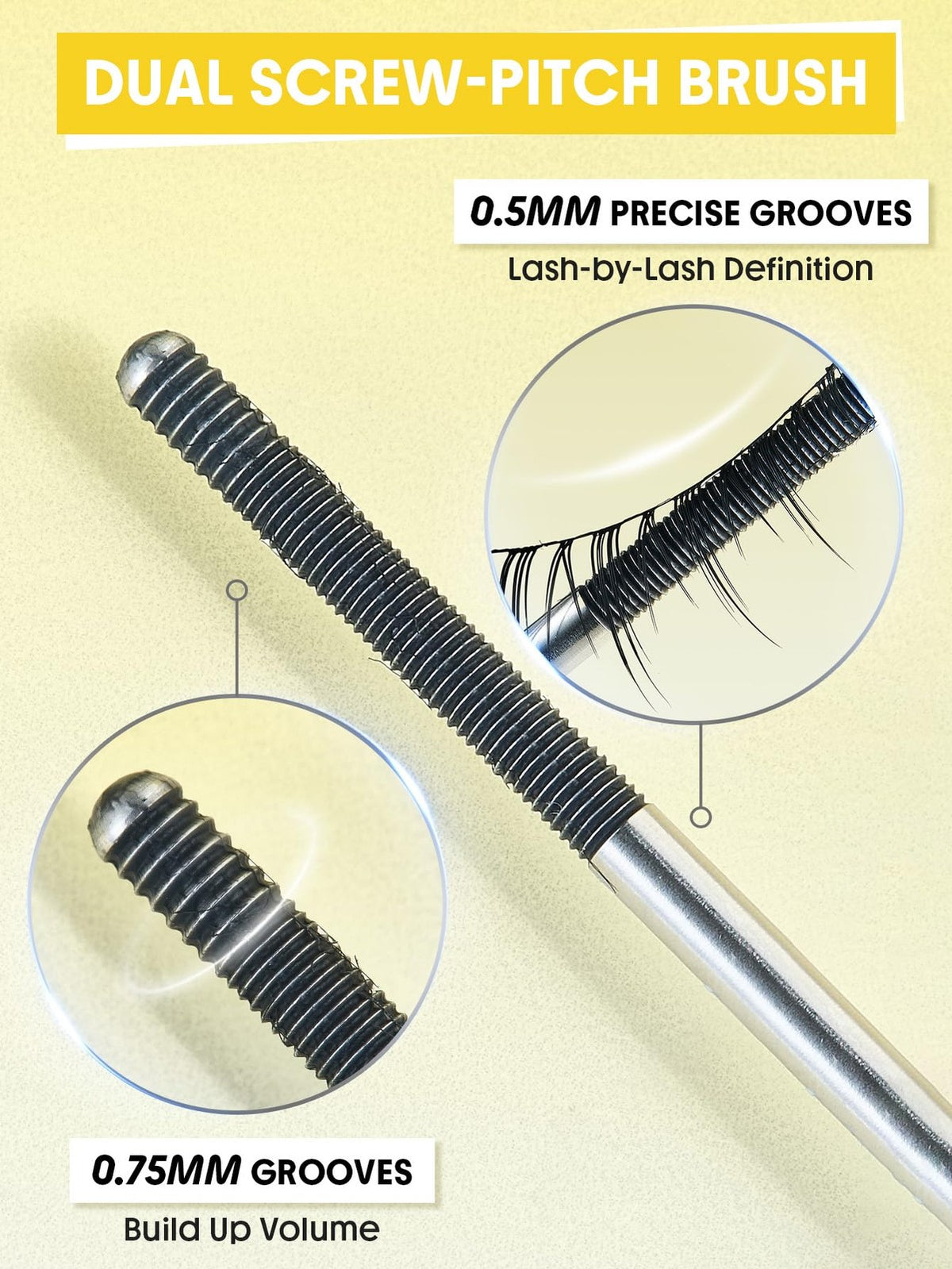 Waterproof Curling Iron for Hair - 0.75mm & 0.5mm Dual Groove Brush, Long-Lasting Curl