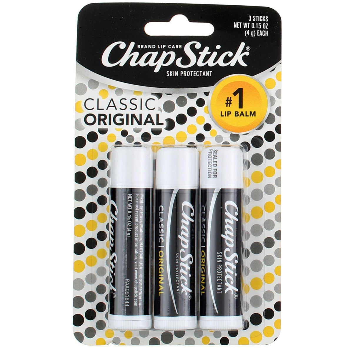 2 Pack Classic Lip Balm - Original Moisturizing Lip Care, 0.15 oz