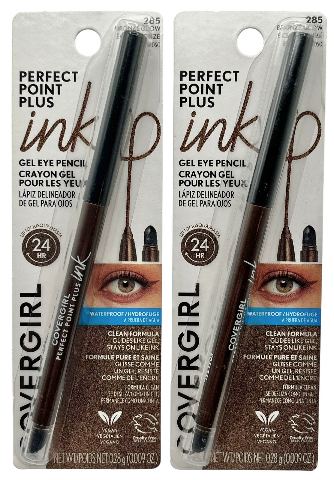 2 Pack Gel Eye Pencil - Waterproof, Smudge Proof, Bronze Glow