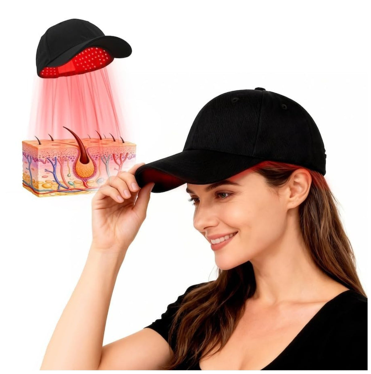 Red Light Therapy Cap for Hair Growth Laser Hat Lightweight Scalp