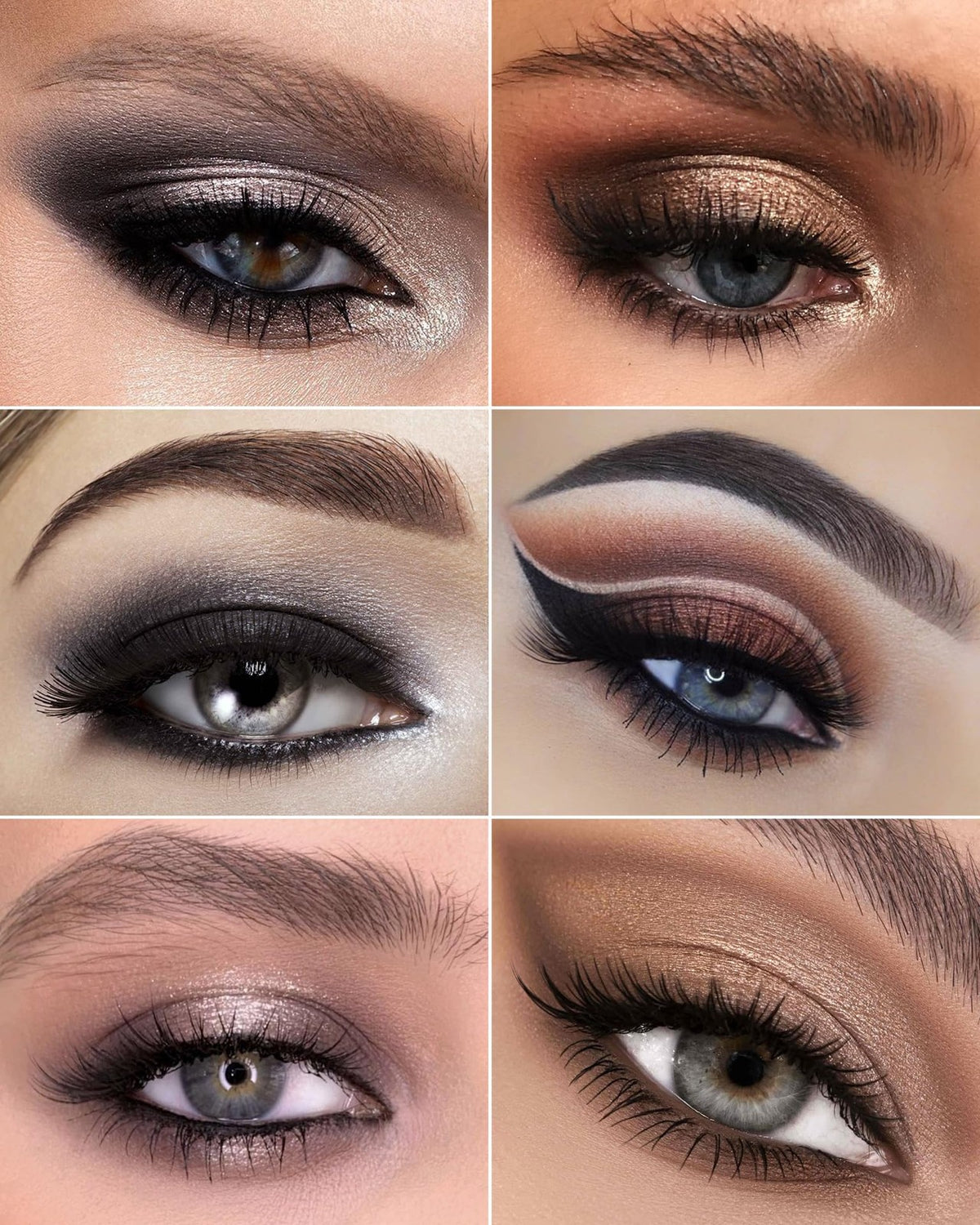 Black Smoky Eye Shadow Palette - 9 Matte and Shimmer Shades for Bold Looks