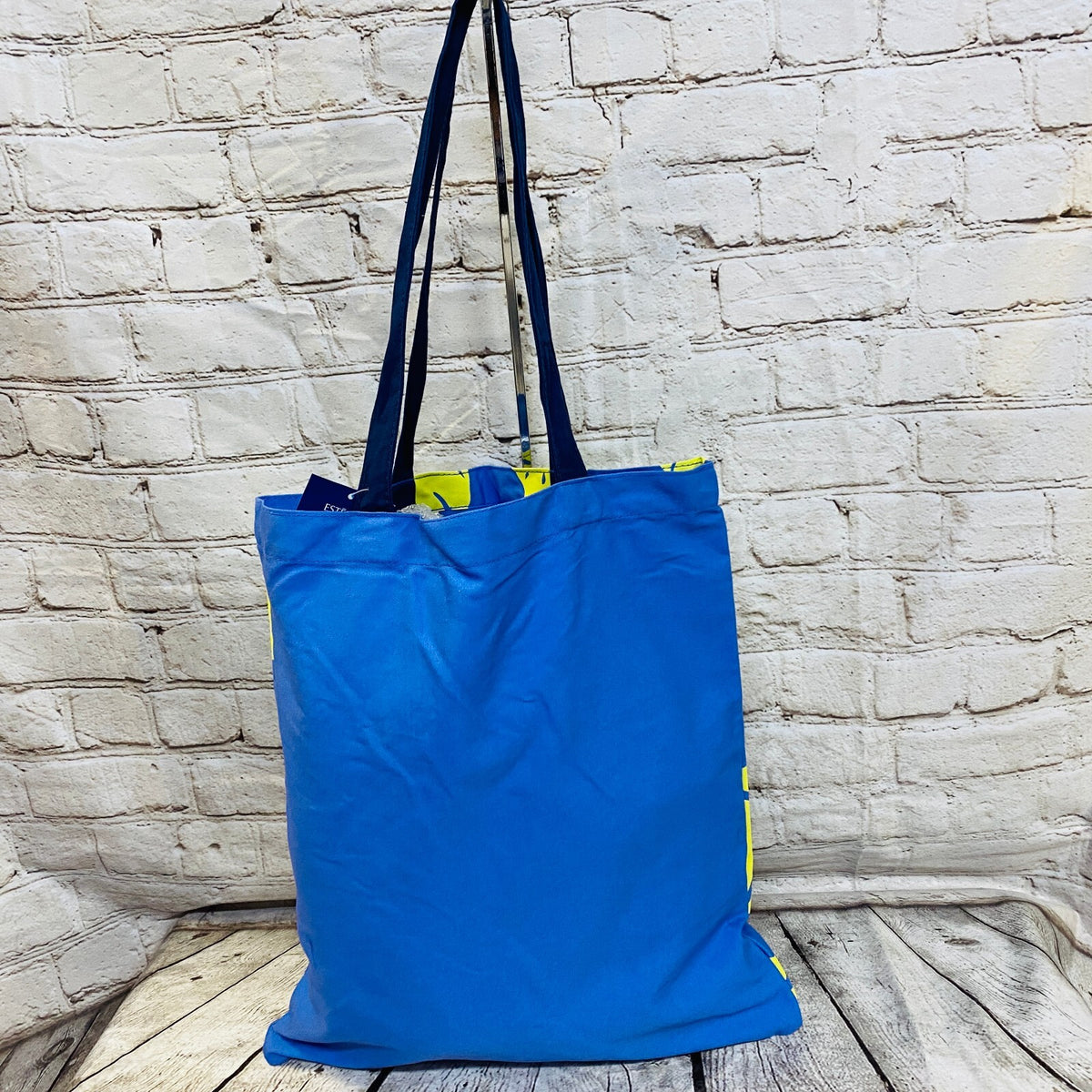 Estee Lauder Printed Tote Bag Yellow Blue New Authentic