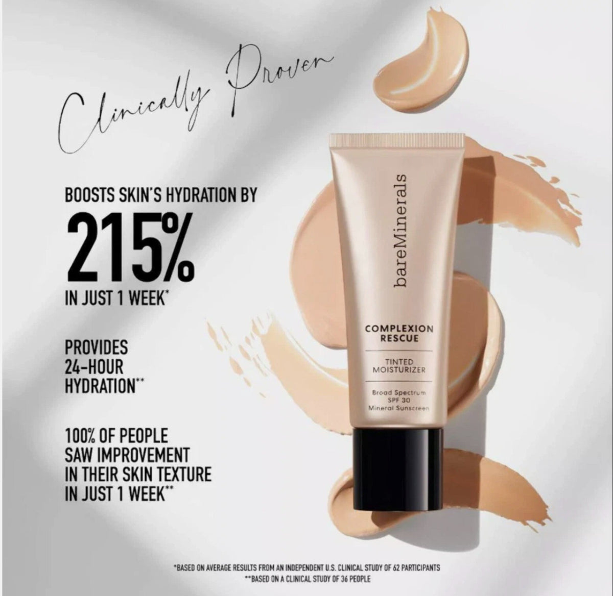 BareMinerals Complexion Rescue Tinted Moisturizer SPF 30 in Ginger + Free Face Brush