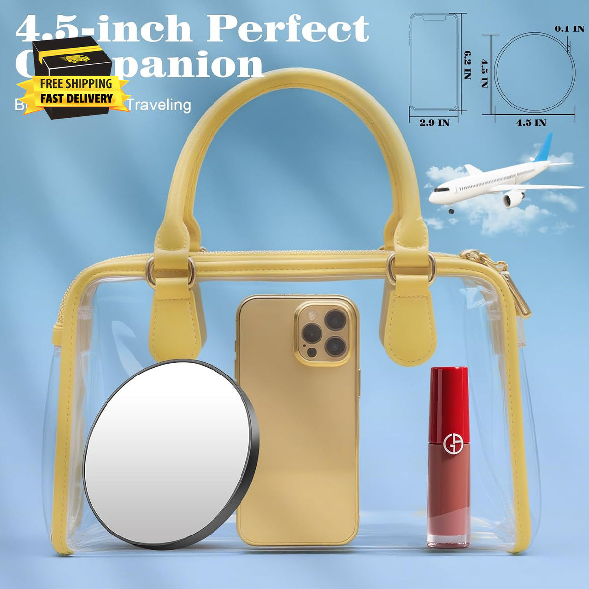 30X Magnifying Makeup Mirror - 4.5 Inch Handheld Travel & Wall Mount