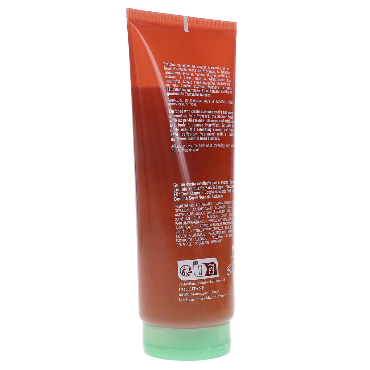 Almond Shower Scrub 7.3 oz - Exfoliating Body Wash for Soft Skin
