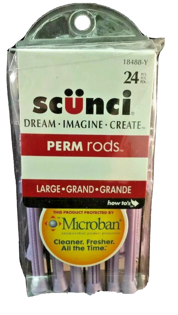 Salon Professional Perm Rod Curlers Large Purple Microban 24 Pack