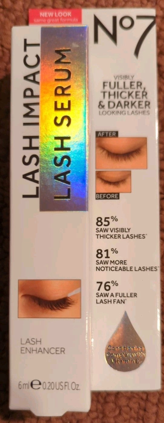 No7 Lash Impact Lash Serum 6ml Eyelash Growth Treatment - New