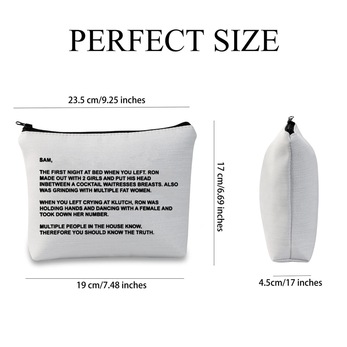 TV Series Inspired Makeup Bag - The Note to Sam Cosmetic Pouch, The Letter Gift