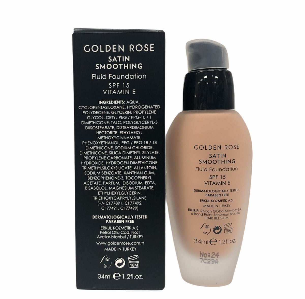 Fluid Foundation SPF 15 - Satin Smoothing Makeup with Wide Shade Range