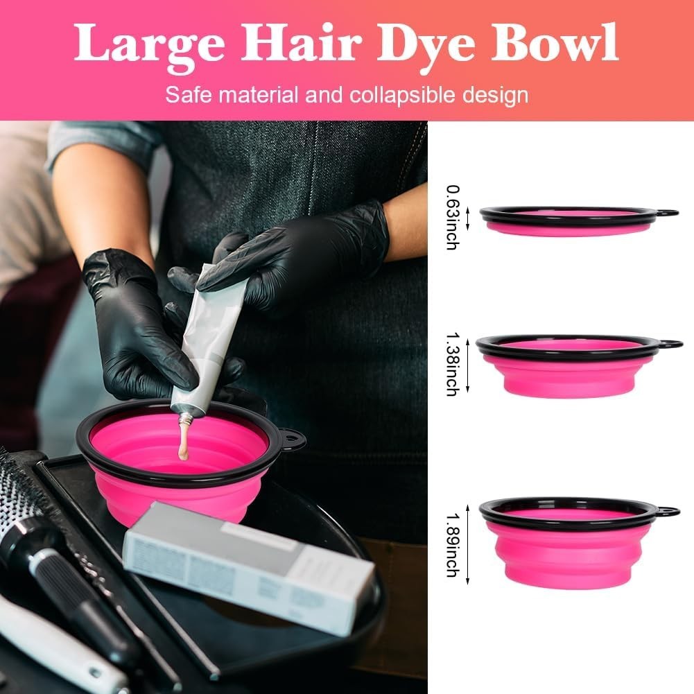 Hair Dye Brush and Bowl Set - Pink & Black