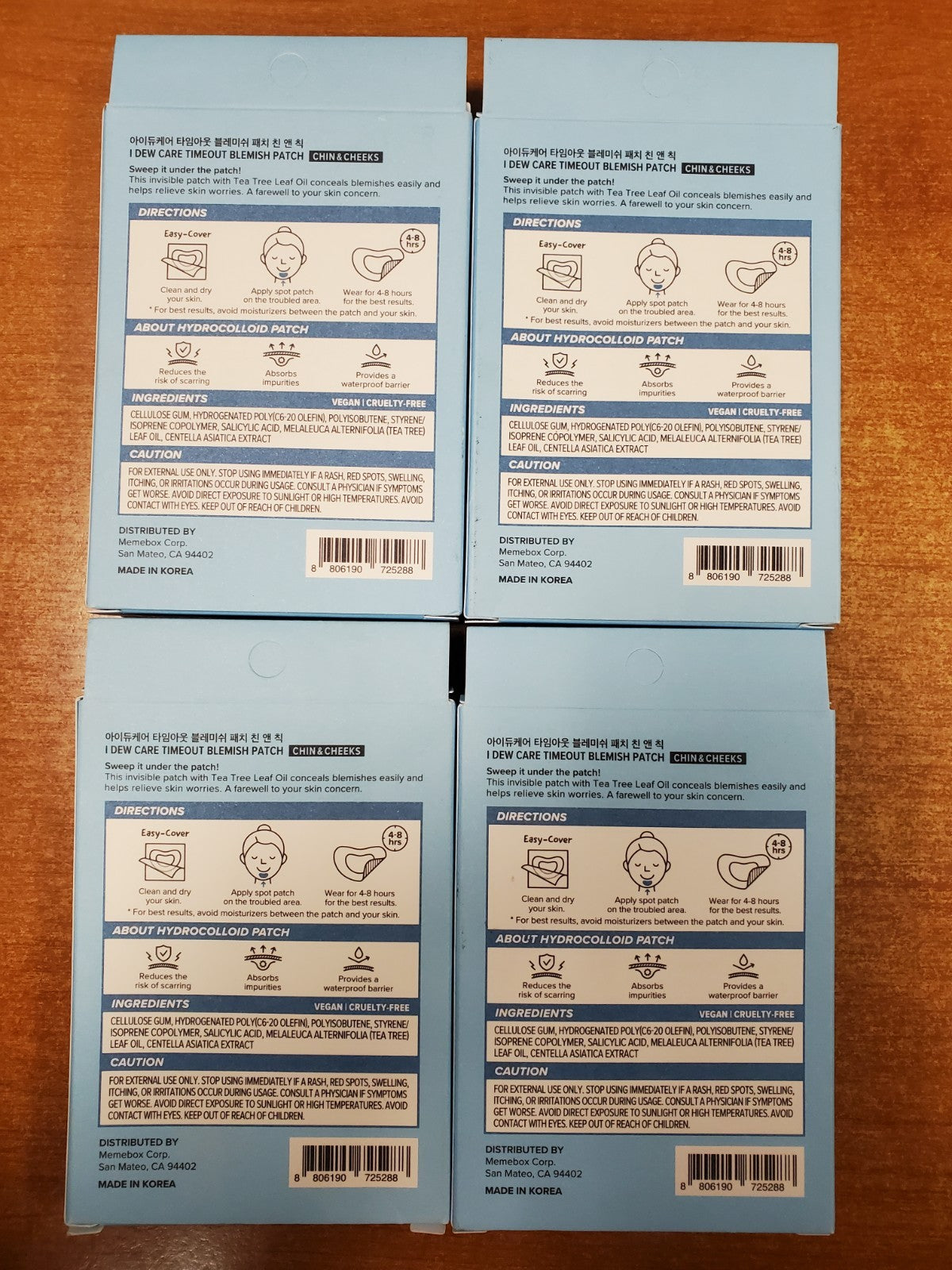 Blemish Patches 4-Pack with Salicylic Acid and Tea Tree Oil for Acne & Skin Care