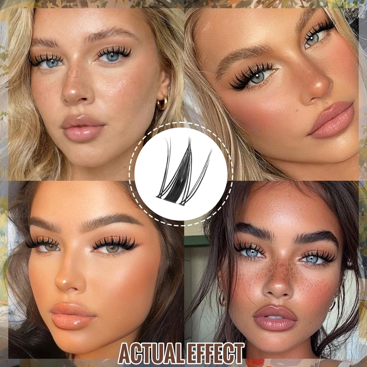 Natural Lash Clusters Kit - 8-18mm Fake Eyelash Extensions, DIY False Lashes