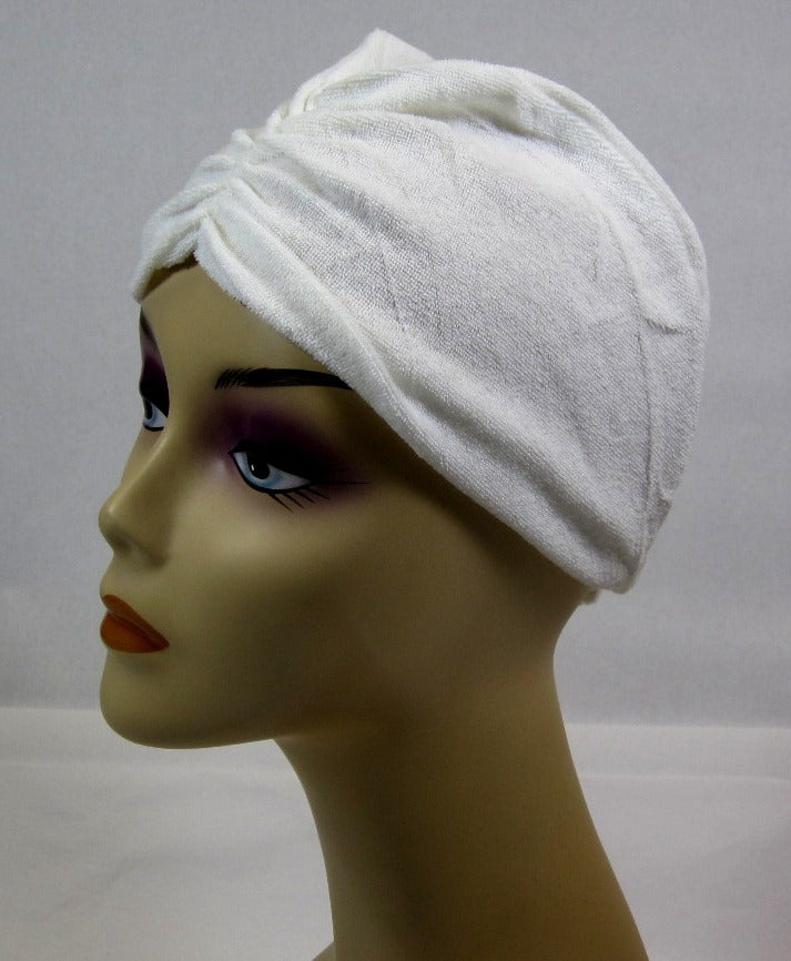 LOT OF 2-Medium size Terry Cloth Turban Chemo Cancer Hat Wrap Hair