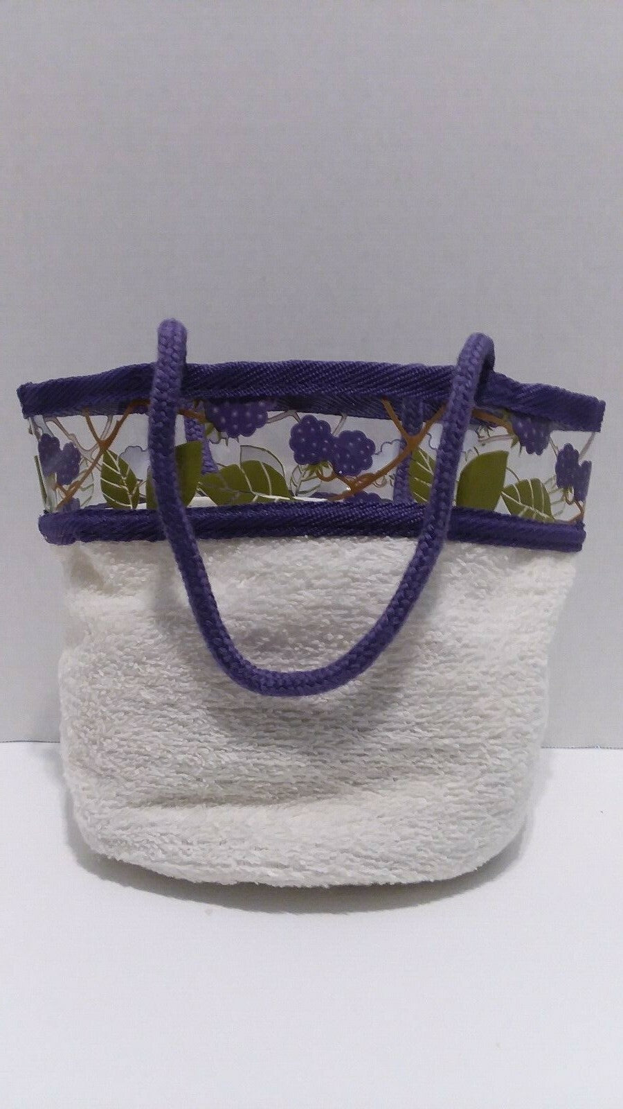 Grape Design Terry Cloth Toiletry Bag - Cotton Cosmetic Travel Organizer