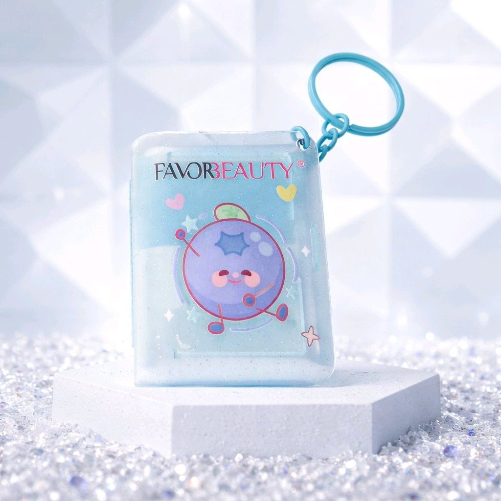 Mini Book Album Keychains Lip Balm Set - 6 Flavors Hydrating & Fruity